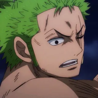 🐉 Zoro One Piece Аниме, Ван Пис, Зоро, Персонаж, Зеленые волосы telegram sticker