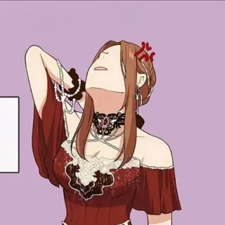 👗 Anime, Manga, Mujer, Vestido, Enojada telegram sticker