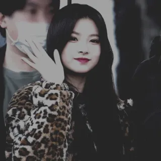 💎 donna, stampa leopardata, cappotto, ragazza, ritratto, asiatica, capelli neri telegram sticker