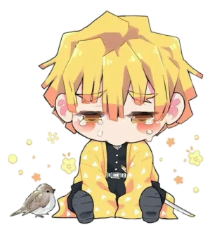 😢 Zenitsu Agatsuma Demon Slayer Anime, Demon Slayer, Zenitsu, Chibi, Manga, Carino telegram sticker