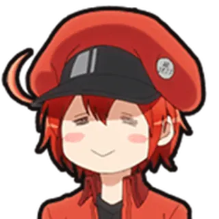 🩸 AE3803 Cells at Work! Anime, Cells at Work, Rote Blutkörperchen, AE3803, Cartoon, Charakter, Süß whatsapp sticker