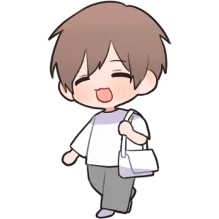 🚶‍♀ 귀여운, 카와이, 애니메이션, 치비, 걷기, 가방 telegram sticker