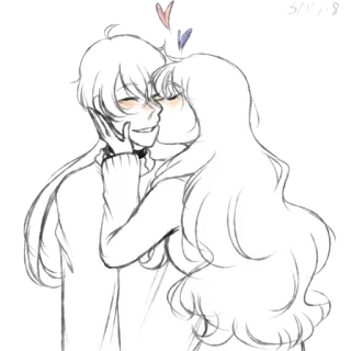 😚 Kuss, Paar, Liebe, Romantik, Zuneigung, Süß, Illustration telegram sticker