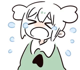 😭 pleurer, triste, larmes, dessin animé, animé, personnage telegram sticker