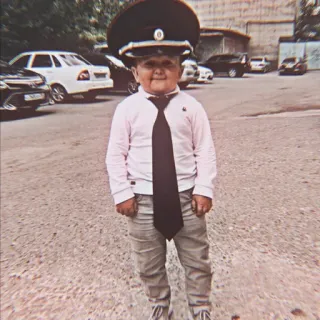 👮‍♂ garçon, chapeau, cravate, uniforme, enfant telegram sticker