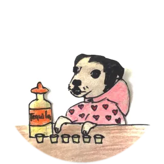 Drinking dogs telegram stickers