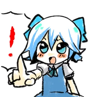 😠 อนิเมะ, ตัวละคร, การ์ตูน, สติกเกอร์, สีน้ำเงิน, เด็กผู้หญิง telegram sticker