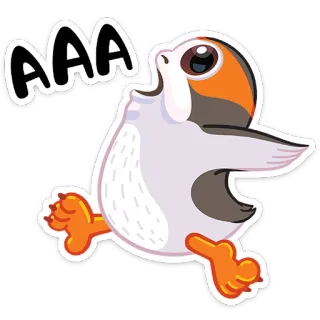 😲 AAA porg, star wars, lindo, animal, pegatina, aaa telegram sticker
