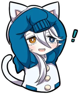 🙉 Anime, Kot, Bluza z kapturem, Kawaii, Słodki, Chibi, Manga telegram sticker
