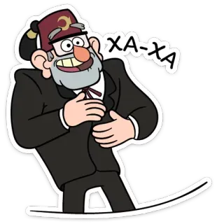 😀 Stan Pines Gravity Falls XA-XA-XA Kreskówka, Komedia, Śmieszne, Animacja, Dziadek, Śmiech, Gravity Falls, Stan Pines telegram sticker