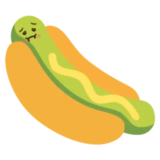 🤢 cachorro quente, triste, comida, lanche, desenho animado telegram sticker