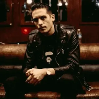 💰 man, leather jacket, bape, sitting, casual, rapper telegram sticker
