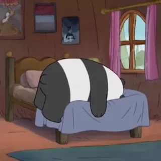 😩 Panda We Bare Bears Cartone animato, Panda, Pigro, Orso, Dormire telegram sticker
