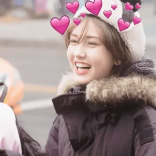 😃 femme, sourire, coeur, mignon, joyeux, heureux telegram sticker