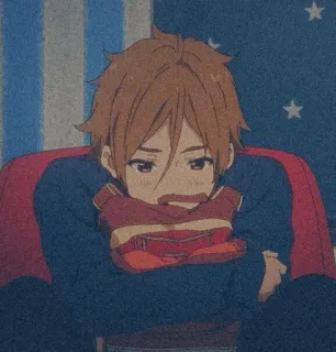 ➖ anime, boy, sad, lonely, winter telegram sticker
