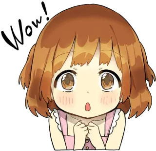 😮 Wow! Аниме девушка, Вау, Милый/ая, Взволнованный/ая telegram sticker