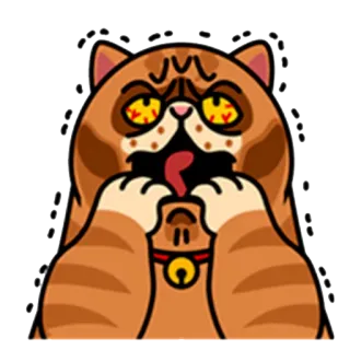 😱 кот, раздраженный, злой, питомец, мультфильм, эмодзи whatsapp sticker