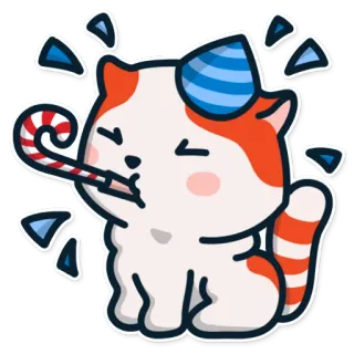 🎉 кот, вечеринка, праздник, животное, праздничный telegram sticker