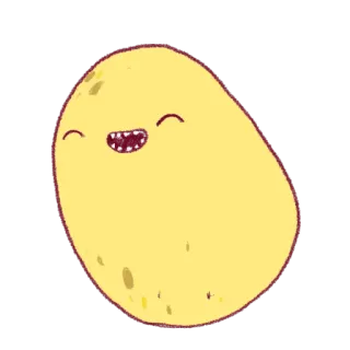 😄 Мультфильм, Картофель, Смешной, Персонаж, Еда, Улыбающийся telegram sticker