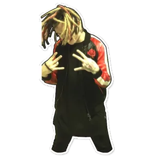 ✌️ mężczyzna, dredy, kurtka, poza, osoba, styl telegram sticker