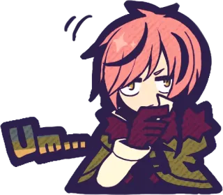 😶 Um... cartoon, anime, sticker, art, character, expression, um telegram sticker