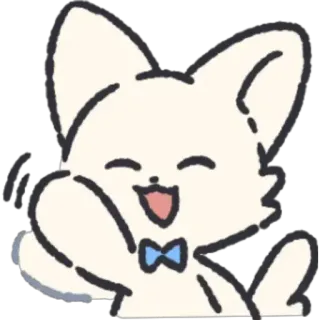 👋 kucing, binatang, imut, kartun, salam, melambai telegram sticker