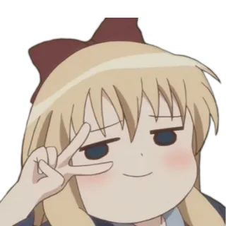 😏 Anime, Cô gái, Dễ thương, Hòa bình, Chiến thắng, Phim hoạt hình whatsapp sticker