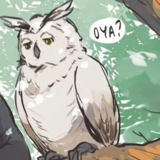 🦉 ОЧА? hibou, oiseau, forêt, mignon, animal, nature whatsapp sticker