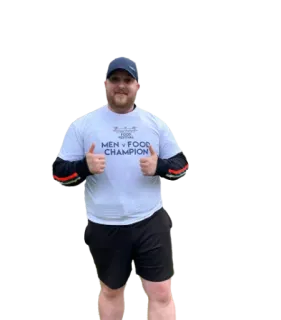 👌 MEN v FOOD CHAMPION thumbs up, man, champion, food, casual, portrait telegram sticker