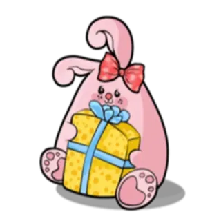 🎁 bunny, rabbit, gift, present, bow, cute, animal telegram sticker