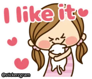 😍 I like it girl, hearts, cat, love, cute, sticker, like telegram sticker