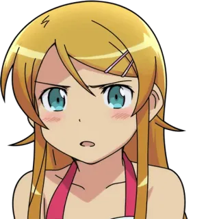 😟 anime, manga, cartoon, illustration, character, girl, cute telegram sticker