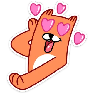 😍 cat, love, heart, cartoon, animal, sticker telegram sticker