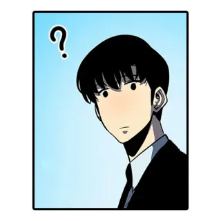 🤔 ? Anime, Ponto de interrogação, Expressão, Desenho animado, Confuso, Homem telegram sticker