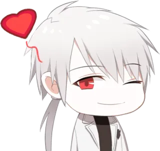 😘 Anime, Chibi, Lucu, Hati Merah telegram sticker