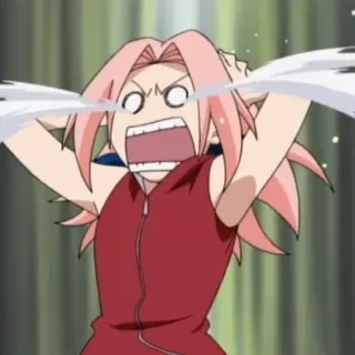 😰 Sakura Haruno Naruto さくら, ナルト, アニメ, 泣く, 悲しい, エモい, ステッカー telegram sticker