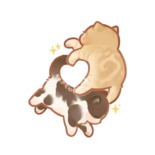 💕 kapebeans kucing, cinta, kawaii, imut, hati, binatang, hewan peliharaan whatsapp sticker