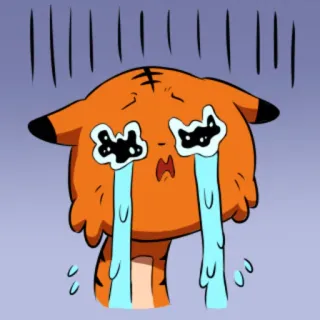 🐯 울음, 슬픔, 동물, 고양이, 만화, 눈물, 일러스트 telegram sticker