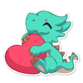 😍 Drache, süß, Herz, Cartoon, Sticker, Tier, Fantasy whatsapp sticker