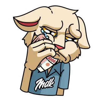 😢 mdk piangere, soldi, triste, gatto, cartone animato telegram sticker