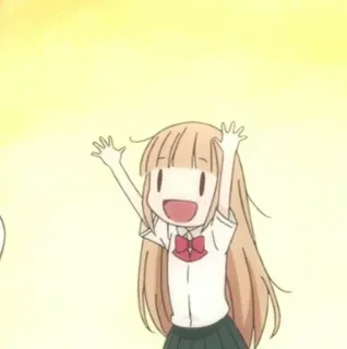 🥕 Anime, Mädchen, Schuluniform, Süß, Fröhlich, Cartoon whatsapp sticker