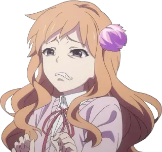 🤢 Anime, Dziewczyna, Wyraz twarzy, Smutny, Zmartwiony, Słodki, Kreskówka telegram sticker