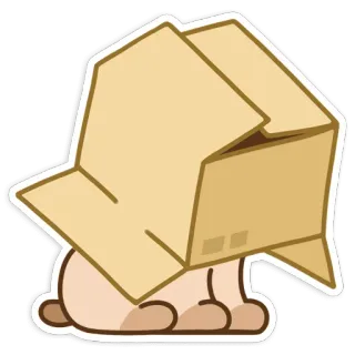 🙈 caixa de papelão, animal, fofo, engraçado, cachorro, animal de estimação, escondido telegram sticker