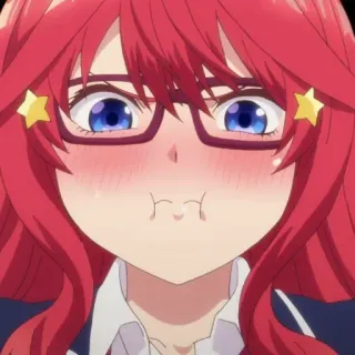 😤 anime, cartoon, cute, red hair, blush telegram sticker