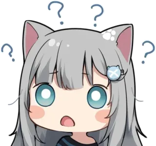 ❓ アニメ, 質問, 困惑, 漫画, かわいい, ステッカー telegram sticker
