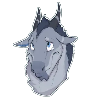😥 dragão, furry, animal, fofo, triste, chorando, desenho animado, fantasia telegram sticker