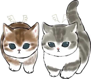 👼 gatos, gatinhos, animais, fofo, kawaii, desenho animado telegram sticker