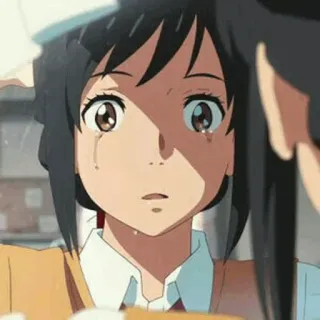 💫 Your Name Anime, Khóc, Buồn, Cảm xúc, Nhân vật, Cô gái, Manga telegram sticker