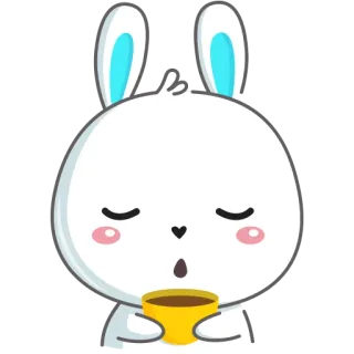 ☕️ Hase, Häschen, Kaffee, süß, Tier, Cartoon telegram sticker