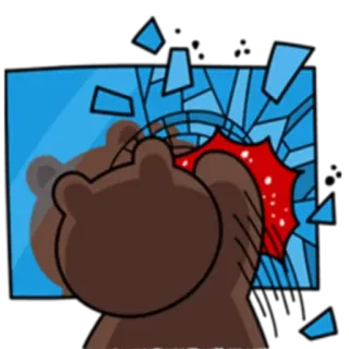 😠 ours, coup de poing, fracasser, dessin animé, violence, en colère, frustré telegram sticker